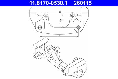 Bracket, brake caliper ATE 11.8170-0530.1