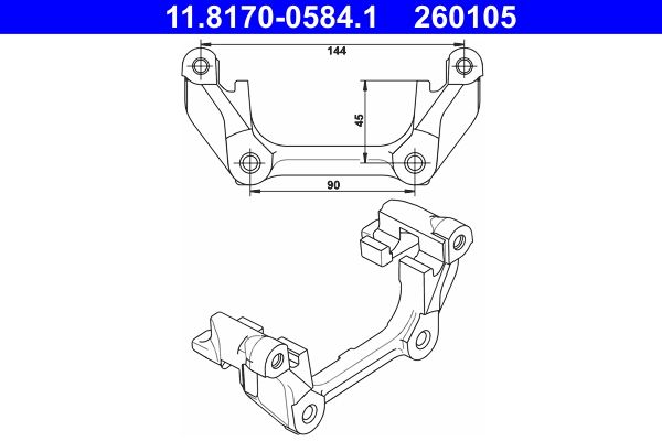ATE 11.8170-0584.1 Bracket, brake caliper