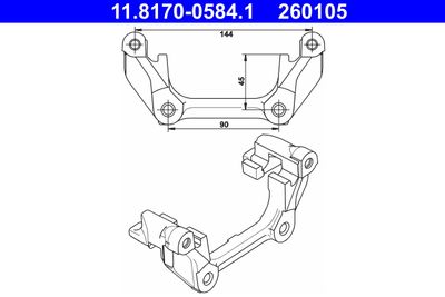 Bracket, brake caliper ATE 11.8170-0584.1