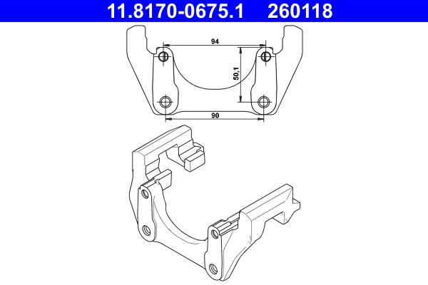 ATE 11.8170-0675.1 Bracket, brake caliper