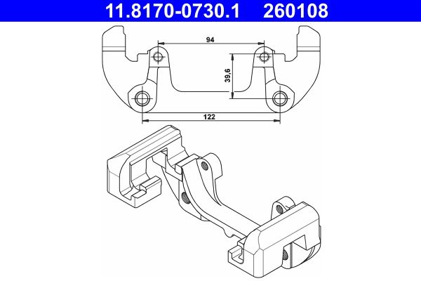 ATE 11.8170-0730.1 Bracket, brake caliper
