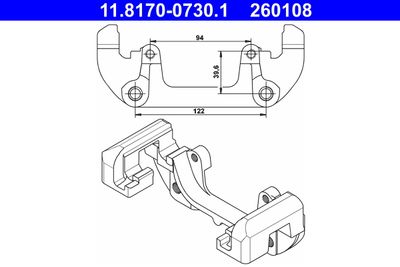 Bracket, brake caliper ATE 11.8170-0730.1
