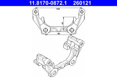 Bracket, brake caliper ATE 11.8170-0872.1