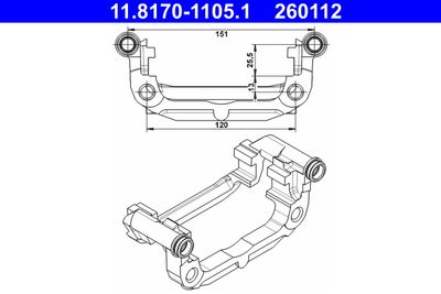Bracket, brake caliper ATE 11.8170-1105.1