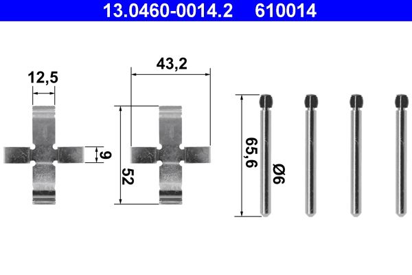 ATE 13.0460-0014.2 Accessory Kit, disc brake pad