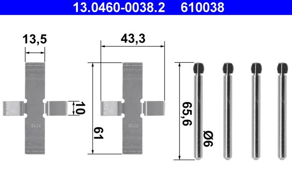 ATE 13.0460-0038.2 Accessory Kit, disc brake pad