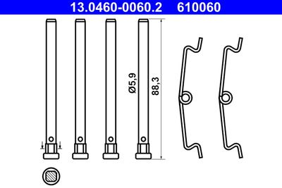Accessory Kit, disc brake pad ATE 13.0460-0060.2