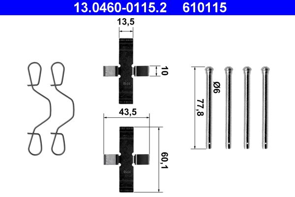 ATE 13.0460-0115.2 Accessory Kit, disc brake pad