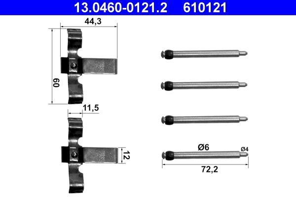 ATE 13.0460-0121.2 Accessory Kit, disc brake pad