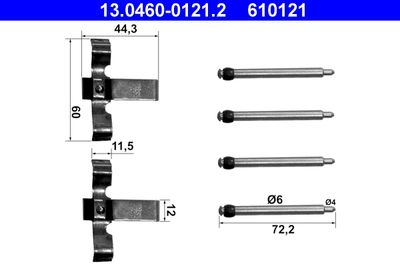 Accessory Kit, disc brake pad ATE 13.0460-0121.2