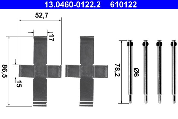 ATE 13.0460-0122.2 Accessory Kit, disc brake pad