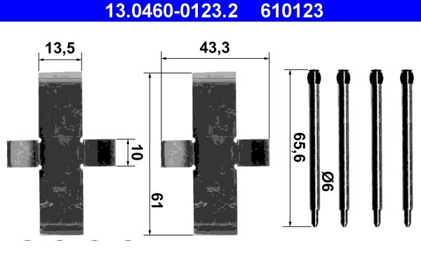 ATE 13.0460-0123.2 Accessory Kit, disc brake pad