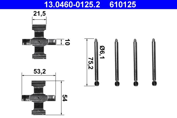 ATE 13.0460-0125.2 Accessory Kit, disc brake pad