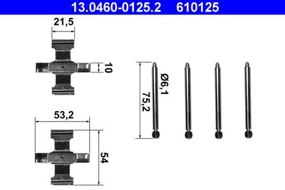 Accessory Kit, disc brake pad ATE 13.0460-0125.2