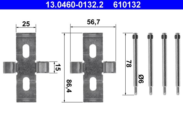 ATE 13.0460-0132.2 Accessory Kit, disc brake pad
