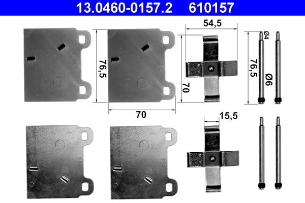 ATE 13.0460-0157.2 Accessory Kit, disc brake pad