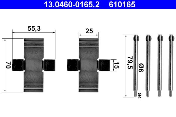 ATE 13.0460-0165.2 Accessory Kit, disc brake pad