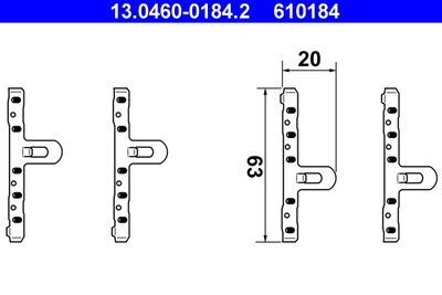Accessory Kit, disc brake pad ATE 13.0460-0184.2