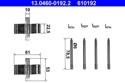 Accessory Kit, disc brake pad ATE 13.0460-0192.2