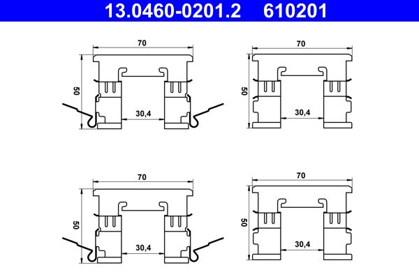 ATE 13.0460-0201.2 Accessory Kit, disc brake pad