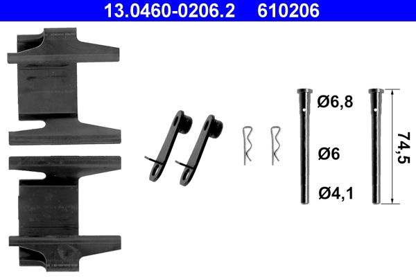 ATE 13.0460-0206.2 Accessory Kit, disc brake pad