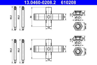Accessory Kit, disc brake pad ATE 13.0460-0208.2