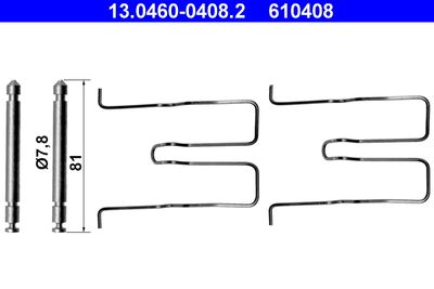 Accessory Kit, disc brake pad ATE 13.0460-0408.2