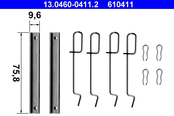 ATE 13.0460-0411.2 Accessory Kit, disc brake pad