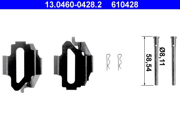 ATE 13.0460-0428.2 Accessory Kit, disc brake pad