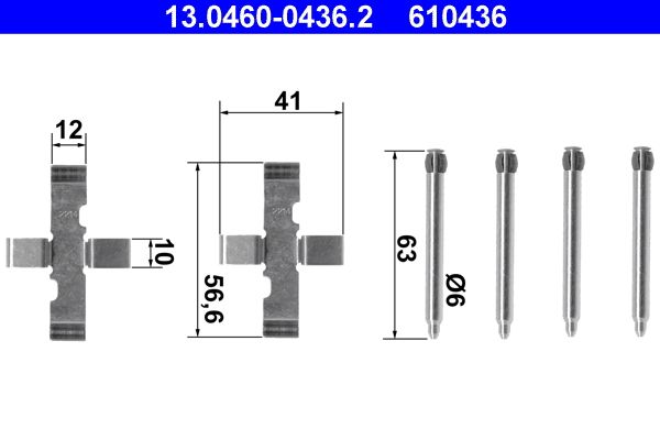 ATE 13.0460-0436.2 Accessory Kit, disc brake pad