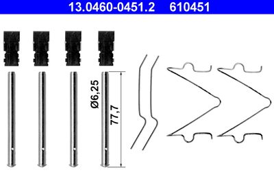 Accessory Kit, disc brake pad ATE 13.0460-0451.2
