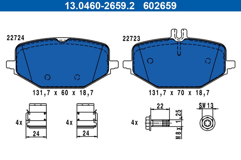 ATE 13.0460-2659.2 Brake Pad Set, disc brake