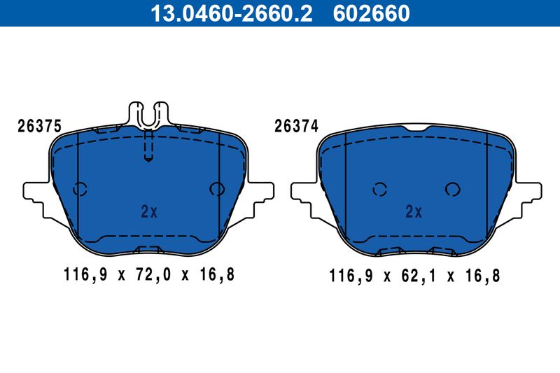ATE 13.0460-2660.2 Brake Pad Set, disc brake