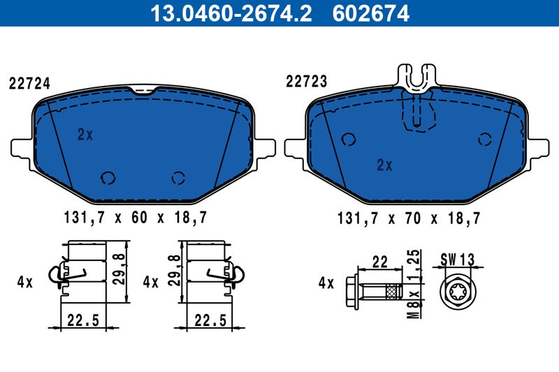 ATE 13.0460-2674.2 Brake Pad Set, disc brake
