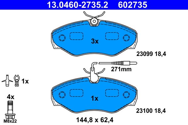 ATE 13.0460-2735.2 Brake Pad Set, disc brake