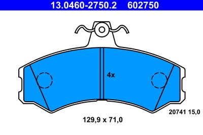 Brake Pad Set, disc brake ATE 13.0460-2750.2