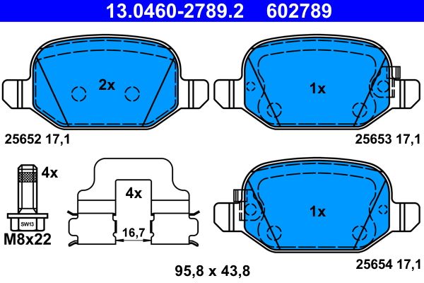 ATE 13.0460-2789.2 Brake Pad Set, disc brake
