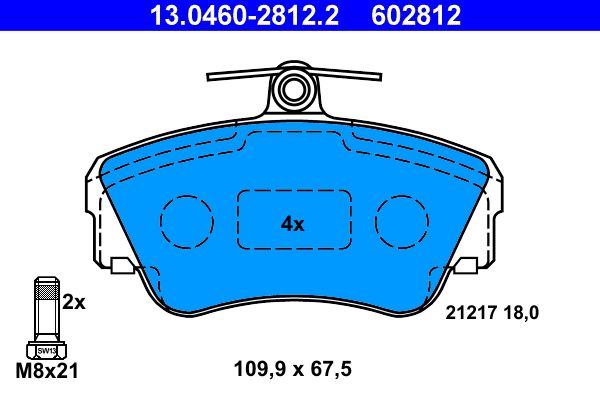 ATE 13.0460-2812.2 Brake Pad Set, disc brake
