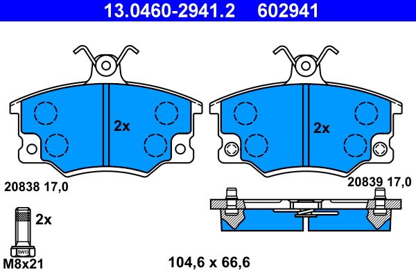 ATE 13.0460-2941.2 Brake Pad Set, disc brake
