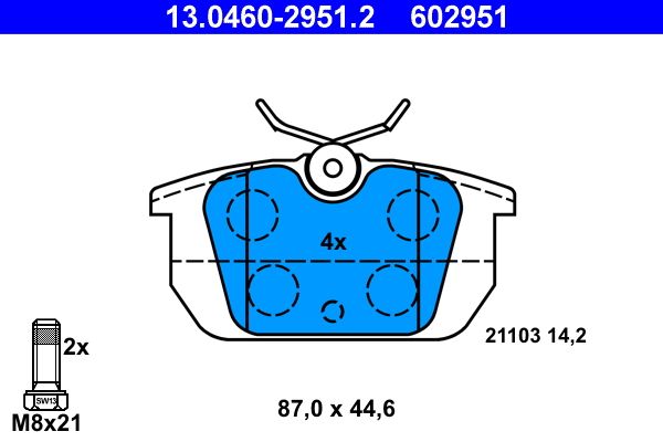 ATE 13.0460-2951.2 Brake Pad Set, disc brake