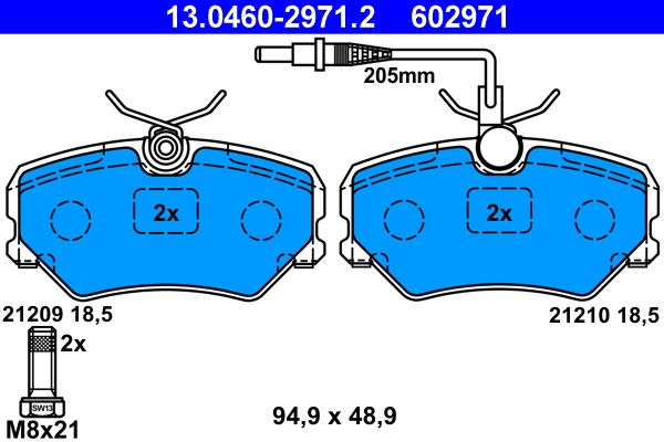 ATE 13.0460-2971.2 Brake Pad Set, disc brake