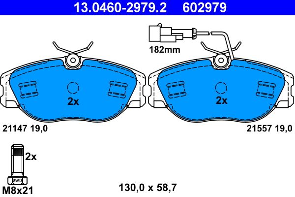 ATE 13.0460-2979.2 Brake Pad Set, disc brake