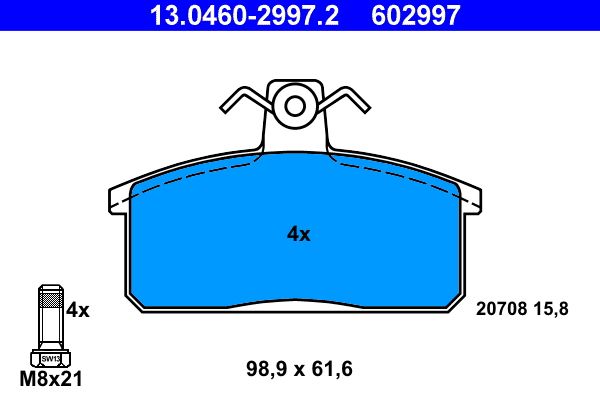 ATE 13.0460-2997.2 Brake Pad Set, disc brake