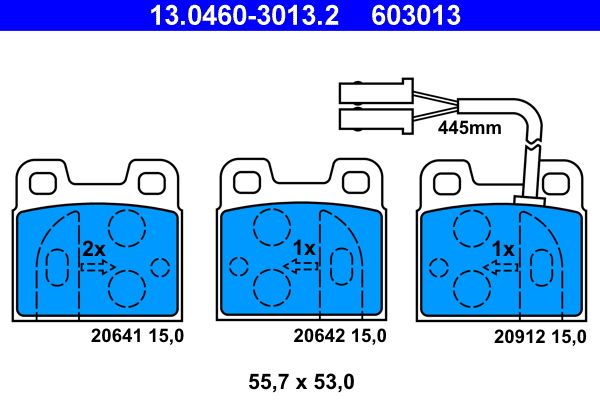 ATE 13.0460-3013.2 Brake Pad Set, disc brake