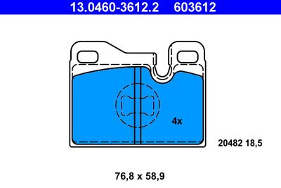 Brake Pad Set, disc brake ATE 13.0460-3612.2