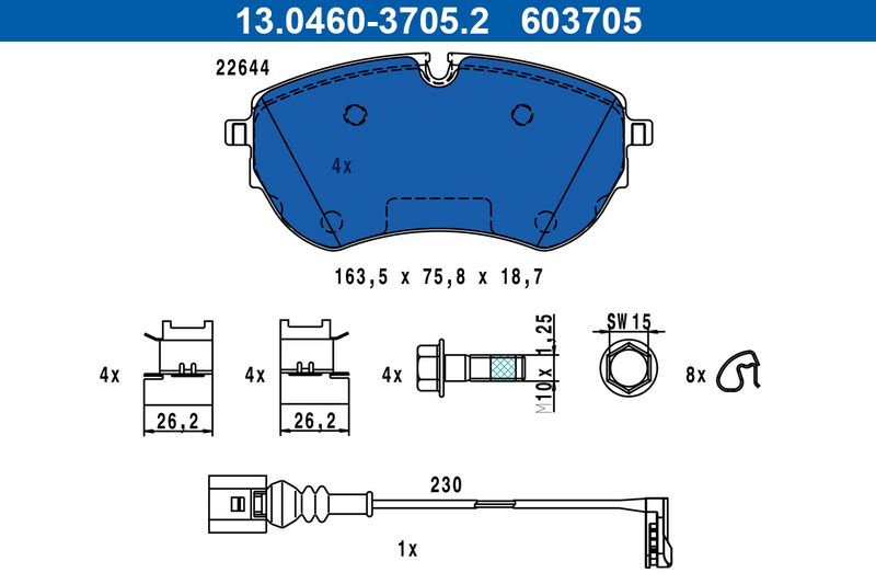 ATE 13.0460-3705.2 Brake Pad Set, disc brake