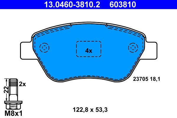 ATE 13.0460-3810.2 Brake Pad Set, disc brake