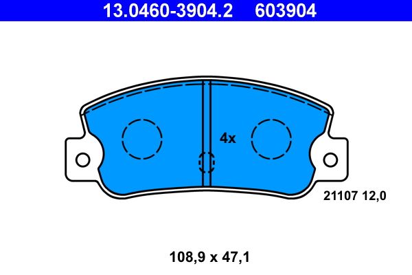 ATE 13.0460-3904.2 Brake Pad Set, disc brake