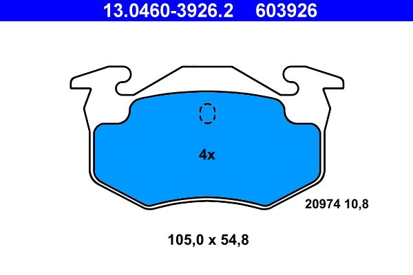 ATE 13.0460-3926.2 Brake Pad Set, disc brake