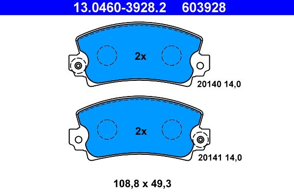 ATE 13.0460-3928.2 Brake Pad Set, disc brake